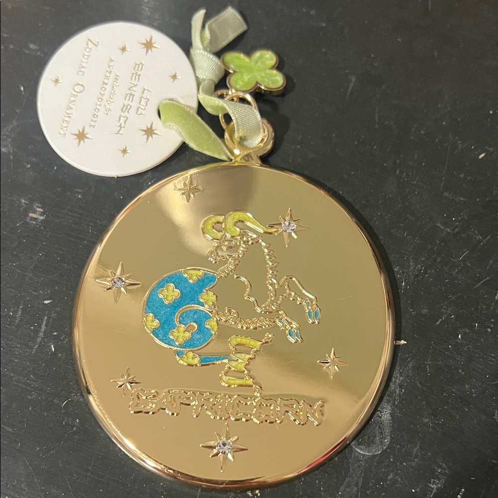 Anthro Gold Capricorn Zodiac Pendant